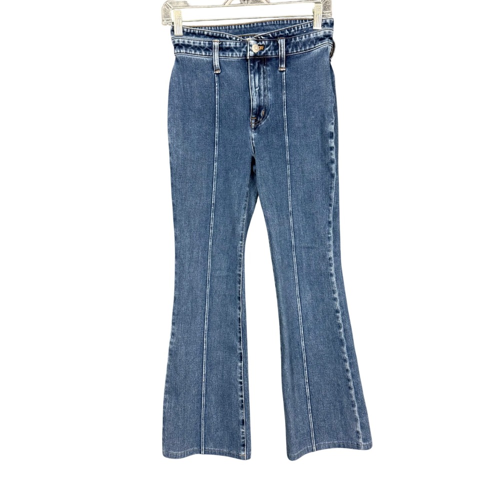 Madewell Skinny Flare Jeans Womens 26 Blue Front‎ Seam Cotton Stretch Blend Boho